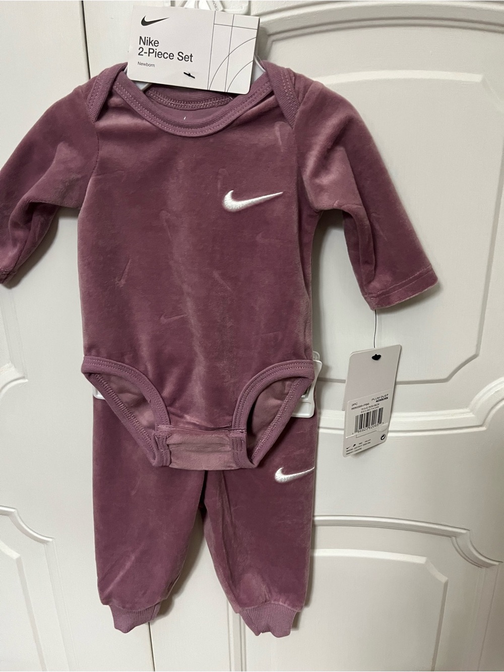 Nike Kids Velvet One-Piece Set in Mauve